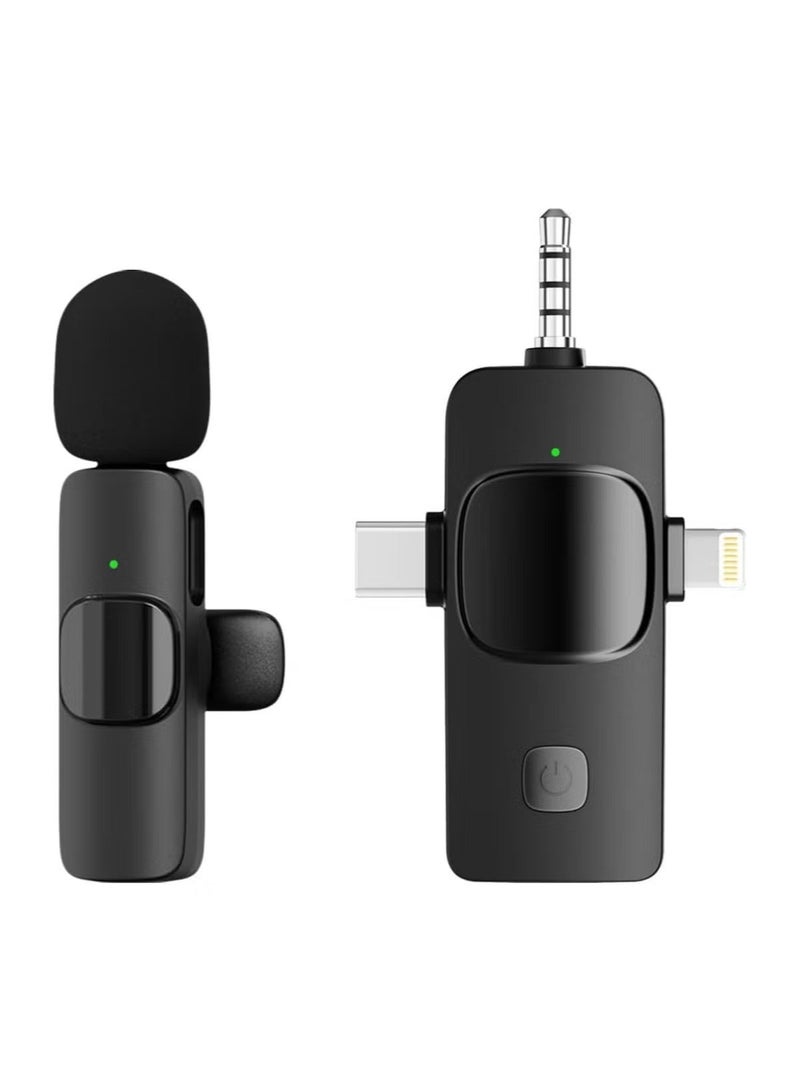 ميكروفون لاسلكي صغير 3 في 1 لأجهزة iPhone و iPad و USB-C والهواتف الذكية وأجهزة الكمبيوتر والكاميرات، سهل الاستخدام، مزود بخاصية تقليل الضوضاء الذكية، مثالي للبث المباشر على مدونات الفيديو ويوتيوب وتيك توك (ميكروفون واحد) - Image 2